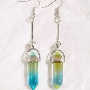 Natural Stone Bead Drop Quartz Earring Decoration Jewelry Piercing Women Gift